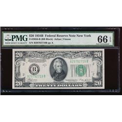 1934B $20 New York Federal Reserve Note PMG 66EPQ