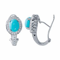 14KT White Gold 3.66ctw Turquoise and Diamond Earrings
