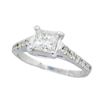 Image 2 : 14KT White Gold 1.00ctw Diamond Ring