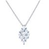 Image 1 : 14KT White Gold 0.42ctw Diamond Pendant with Chain