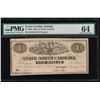 Image 1 : 1863 $1 North Carolina Obsolete Note PMG 64
