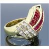 Image 4 : 14KT Yellow Gold Ruby and Diamond Ring