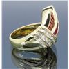 Image 5 : 14KT Yellow Gold Ruby and Diamond Ring