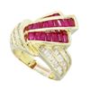 Image 7 : 14KT Yellow Gold Ruby and Diamond Ring