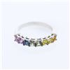 Image 1 : 14KT White Gold 1.29ctw Multi Color Sapphire Ring