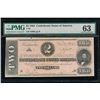 Image 1 : 1864 $2 Confederate States of America Note PMG 63
