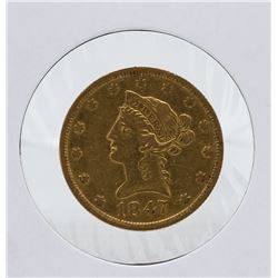 1847-O $10 Liberty Head Eagle Gold Coin