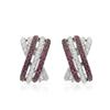 Image 1 : 14KT White Gold 0.78ctw Ruby and Diamond Earrings