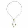 Image 1 : 18KT White Gold 1.77ctw Peridot and Diamond Necklace