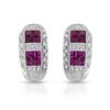 Image 1 : 14KT White Gold 1.44ctw Ruby and Diamond Earrings