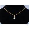 Image 1 : 14KT Yellow Gold 8.1mm Pearl and Diamond Pendant with Chain