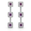 Image 1 : 14KT White Gold 1.00ctw Ruby and Diamond Earrings