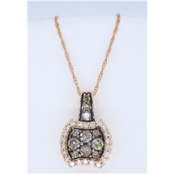 14KT Rose Gold 0.60ctw Diamond Pendant with Chain