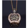 Image 5 : 14KT Rose Gold 0.60ctw Diamond Pendant with Chain