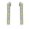 14KT White Gold 0.52ctw Yellow Sapphire and Diamond Earrings
