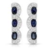 18KT White Gold 3.40ctw Blue Sapphire and Diamond Earrings