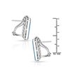 Image 2 : 14KT White Gold 1.17ctw Turquoise and Diamond Earrings
