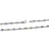 Image 2 : 14KT White Gold 3.60ctw Multi Color Sapphire and Diamond Necklace