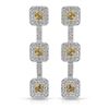 14KT White Gold 1.13ctw Yellow Sapphire and Diamond Earrings