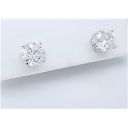 14KT White Gold 2.04ctw Diamond Stud Earrings