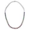 Image 1 : 14KT White Gold 4.00ctw Multi Color Sapphire and Diamond Necklace