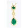Image 5 : 14KT Yellow Gold Emerald Pendant with Chain