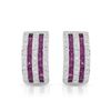 Image 1 : 18KT White Gold 2.14ctw Ruby and Diamond Earrings