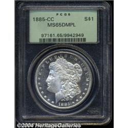 1885-CC $1 MS65 Deep Mirror Prooflike PCGS.