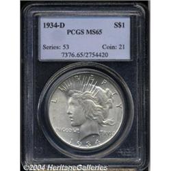 1934-D $1 MS65 PCGS.