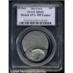 Undated 50C Clad Kennedy Half Dollar--Struck 65% Off Center--MS62 PCGS.