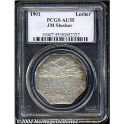 1901 Lesher Referendum Dollar, J.M. Slusher AU55 PCGS.