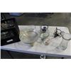 Image 1 : BLACK CRATE OF GLASSES AND CANDLESTICKS
