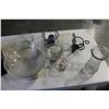 Image 2 : BLACK CRATE OF GLASSES AND CANDLESTICKS