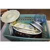 Image 1 : GREEN CRATE OF SERVING DISHES