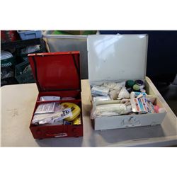 TWO METAL FIRST AID KITS