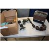 Image 1 : BOX OF FILM REEL CASES HOWELL REEL TO REEL CAMERAS AND SCOPE