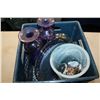 Image 2 : BLUE CRATE OF COLORED GLASSWARE
