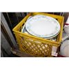 Image 1 : YELLOW CRATE OF DISHES