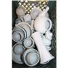 Image 1 : CRATE OF WHITE DISHES AND TEAPOT