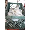 Image 2 : CRATE OF WHITE DISHES AND TEAPOT