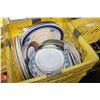 Image 1 : YELLOW CRATE OF PLATES