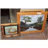 Image 1 : SMALL GILT FRAMED OIL AND OAK FRAMED LANDSCAPE