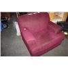 Image 2 : TWO RED UPHOLSTERED OVERSIZED ARMCHAIRS