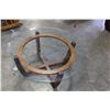 Image 2 : ROUND GLASSTOP WOOD BASE COFFEE TABLE