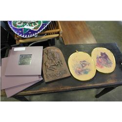 LOT OF SMALL MIRRORS AND PRINTS AND PLAQUE