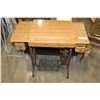 Image 1 : SINGER SEWING MACHINE IN TABLE WITH TREADLE BASE
