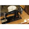 Image 2 : SINGER SEWING MACHINE IN TABLE WITH TREADLE BASE