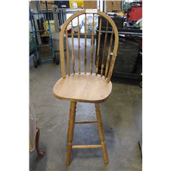 WOOD SWIVEL BAR STOOL BY JAMCO