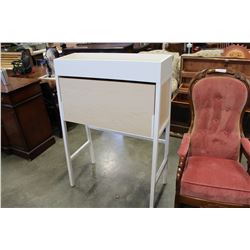 WHITE AND MAPLE DROPFRONT DESK