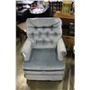 Image 2 : BLUE BUTTON BACK SWIVEL ARMCHAIR